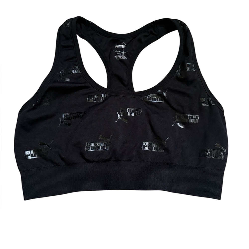 Puma Black sports bra  with Logo Print